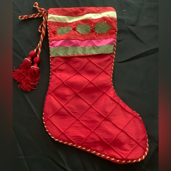 Vintage Christmas Stocking, Preloved, 17in long - Picture 1 of 3